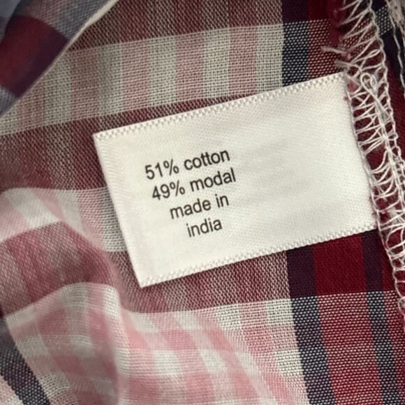 Lane Bryant Puff Sleeve Button Down Blouse Plus Size 20 Pink Plaid Sheer New - Picture 10 of 14